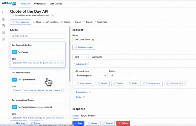 WireMock Cloud interface